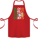 Blood Sweat Rugby and Beers Ireland Funny Cotton Apron 100% Organic Red