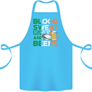 Blood Sweat Rugby and Beers Ireland Funny Cotton Apron 100% Organic Turquoise