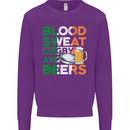 Blood Sweat Rugby and Beers Ireland Funny Kids Sweatshirt Jumper Purple