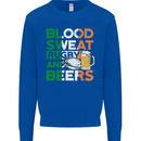 Blood Sweat Rugby and Beers Ireland Funny Kids Sweatshirt Jumper Royal Blue