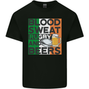 Blood Sweat Rugby and Beers Ireland Funny Kids T-Shirt Childrens Black