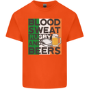Blood Sweat Rugby and Beers Ireland Funny Kids T-Shirt Childrens Orange
