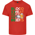 Blood Sweat Rugby and Beers Ireland Funny Kids T-Shirt Childrens Red