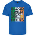Blood Sweat Rugby and Beers Ireland Funny Kids T-Shirt Childrens Royal Blue