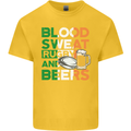 Blood Sweat Rugby and Beers Ireland Funny Kids T-Shirt Childrens Yellow
