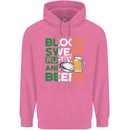 Blood Sweat Rugby and Beers Ireland Funny Mens 80% Cotton Hoodie Azelea