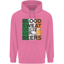 Blood Sweat Rugby and Beers Ireland Funny Mens 80% Cotton Hoodie Azelea