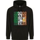 Blood Sweat Rugby and Beers Ireland Funny Mens 80% Cotton Hoodie Black