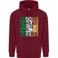 Blood Sweat Rugby and Beers Ireland Funny Mens 80% Cotton Hoodie Maroon