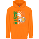Blood Sweat Rugby and Beers Ireland Funny Mens 80% Cotton Hoodie Orange