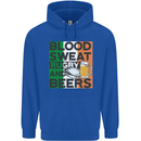 Blood Sweat Rugby and Beers Ireland Funny Mens 80% Cotton Hoodie Royal Blue