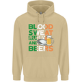 Blood Sweat Rugby and Beers Ireland Funny Mens 80% Cotton Hoodie Sand
