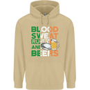Blood Sweat Rugby and Beers Ireland Funny Mens 80% Cotton Hoodie Sand