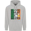 Blood Sweat Rugby and Beers Ireland Funny Mens 80% Cotton Hoodie Sports Grey