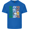 Blood Sweat Rugby and Beers Ireland Funny Mens Cotton T-Shirt Tee Top Royal Blue