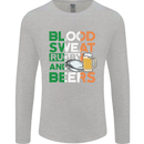 Blood Sweat Rugby and Beers Ireland Funny Mens Long Sleeve T-Shirt Sports Grey