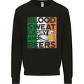 Blood Sweat Rugby and Beers Ireland Funny Mens Sweatshirt Jumper Black