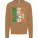 Blood Sweat Rugby and Beers Ireland Funny Mens Sweatshirt Jumper Caramel Latte