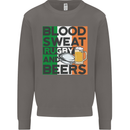 Blood Sweat Rugby and Beers Ireland Funny Mens Sweatshirt Jumper Charcoal