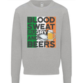 Blood Sweat Rugby and Beers Ireland Funny Mens Sweatshirt Jumper Sports Grey
