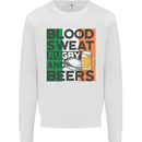 Blood Sweat Rugby and Beers Ireland Funny Mens Sweatshirt Jumper White