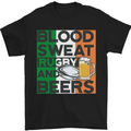 Blood Sweat Rugby and Beers Ireland Funny Mens T-Shirt Cotton Gildan Black