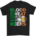 Blood Sweat Rugby and Beers Ireland Funny Mens T-Shirt Cotton Gildan Black