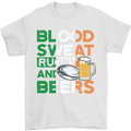 Blood Sweat Rugby and Beers Ireland Funny Mens T-Shirt Cotton Gildan White