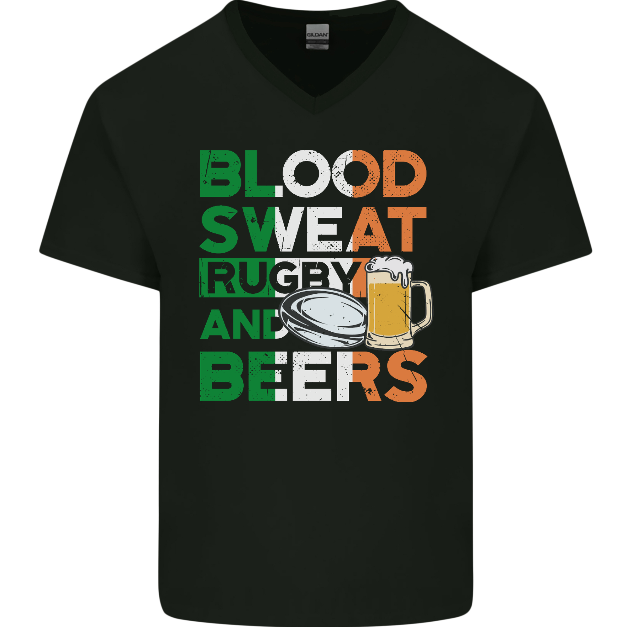 Irish Rugby & Beers V-Neck Tee