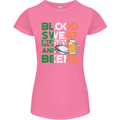 Blood Sweat Rugby and Beers Ireland Funny Womens Petite Cut T-Shirt Azalea