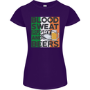 Blood Sweat Rugby and Beers Ireland Funny Womens Petite Cut T-Shirt Purple