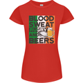 Blood Sweat Rugby and Beers Ireland Funny Womens Petite Cut T-Shirt Red