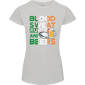 Blood Sweat Rugby and Beers Ireland Funny Womens Petite Cut T-Shirt Sports Grey