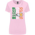 Blood Sweat Rugby and Beers Ireland Funny Womens Wider Cut T-Shirt Light Pink