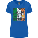 Blood Sweat Rugby and Beers Ireland Funny Womens Wider Cut T-Shirt Royal Blue