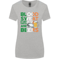 Blood Sweat Rugby and Beers Ireland Funny Womens Wider Cut T-Shirt Sports Grey