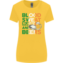 Blood Sweat Rugby and Beers Ireland Funny Womens Wider Cut T-Shirt Yellow