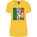 Blood Sweat Rugby and Beers Ireland Funny Womens Wider Cut T-Shirt Yellow