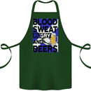 Blood Sweat Rugby and Beers Scotland Funny Cotton Apron 100% Organic Forest Green