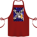 Blood Sweat Rugby and Beers Scotland Funny Cotton Apron 100% Organic Maroon