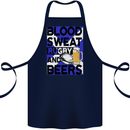 Blood Sweat Rugby and Beers Scotland Funny Cotton Apron 100% Organic Navy Blue
