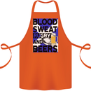 Blood Sweat Rugby and Beers Scotland Funny Cotton Apron 100% Organic Orange