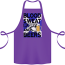 Blood Sweat Rugby and Beers Scotland Funny Cotton Apron 100% Organic Purple