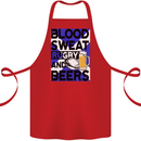 Blood Sweat Rugby and Beers Scotland Funny Cotton Apron 100% Organic Red