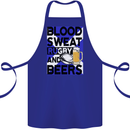 Blood Sweat Rugby and Beers Scotland Funny Cotton Apron 100% Organic Royal Blue