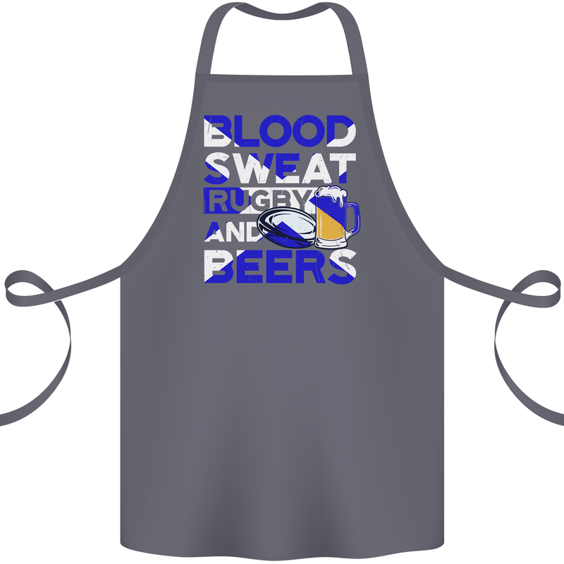 Blood Sweat Rugby and Beers Scotland Funny Cotton Apron 100% Organic Steel