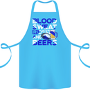 Blood Sweat Rugby and Beers Scotland Funny Cotton Apron 100% Organic Turquoise