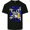 Blood Sweat Rugby and Beers Scotland Funny Kids T-Shirt Childrens Black