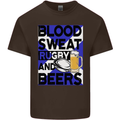 Blood Sweat Rugby and Beers Scotland Funny Kids T-Shirt Childrens Chocolate