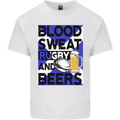 Blood Sweat Rugby and Beers Scotland Funny Kids T-Shirt Childrens White